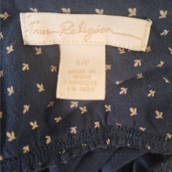 True Religion Womens Babydoll Tank Spaghetti Strap Coquette Hippie Navy Small P - Picture 2 of 13